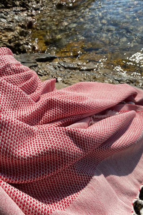 Mijölnir Toalla de Playa Fouta Retro - Rojo (90 x 175 cm)